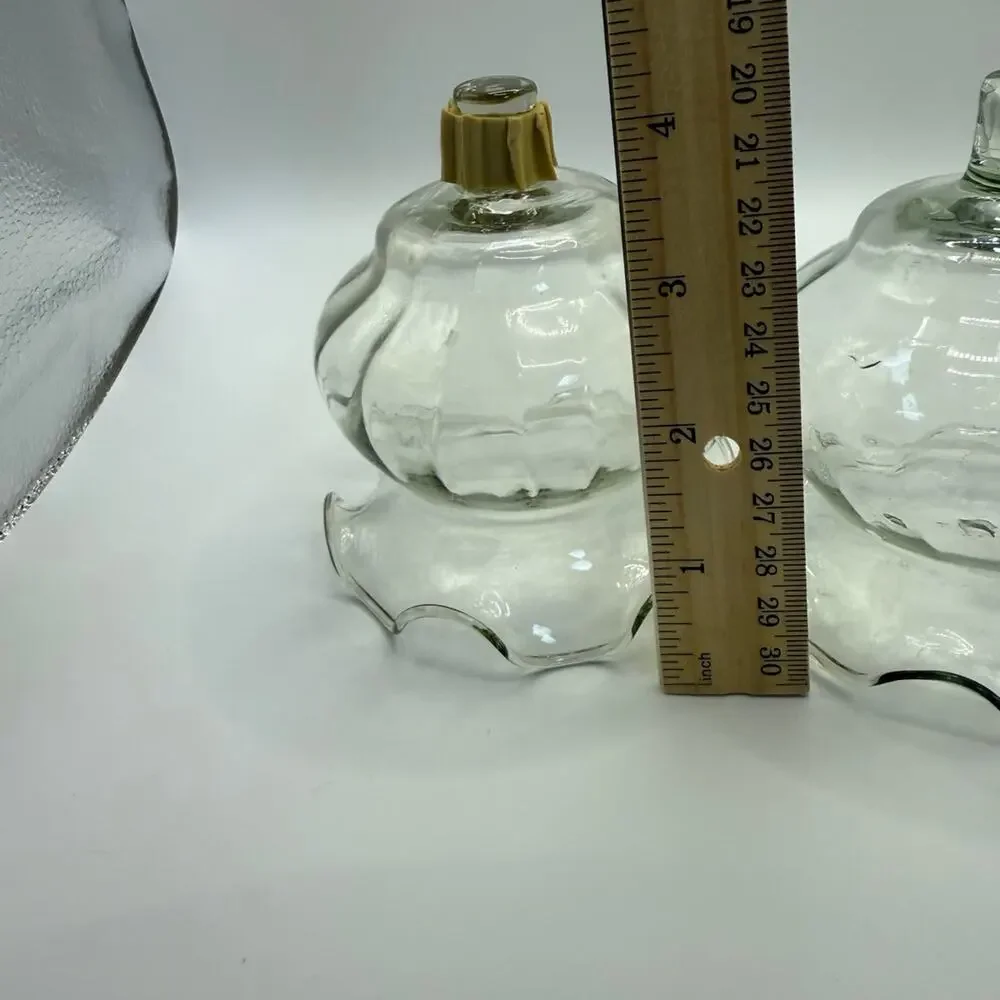 Vintage Ruffled Glass Votive Tulips Set of 3 (Candlestick not included)